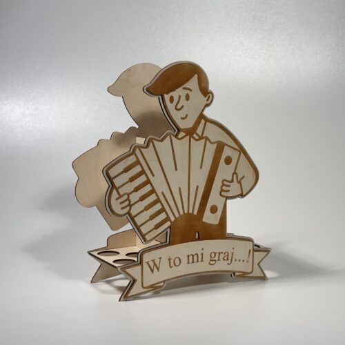 Stojak na alkohol z akordeonistą - personalizowany