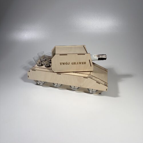 Drewniany Czołg Stojak Na Alkohol