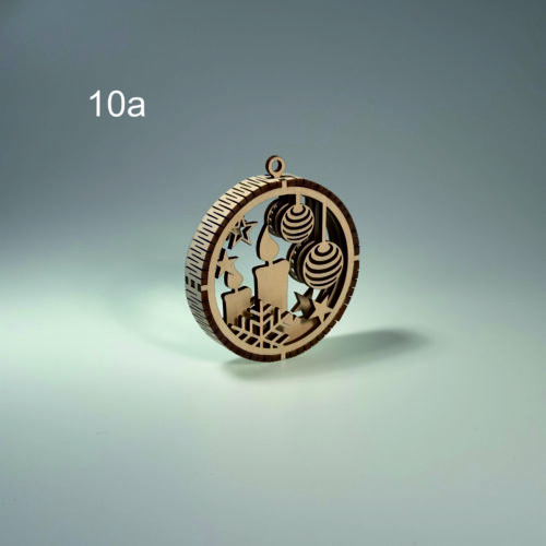 Drewniana Bombka choinkowa 3D (10a)