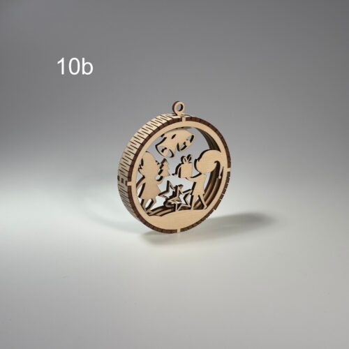 Drewniana Bombka choinkowa 3D (10b)