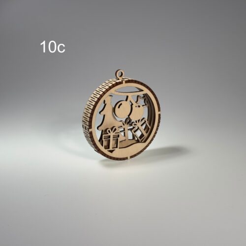 Drewniana Bombka choinkowa 3D (10c)