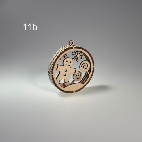 Drewniana Bombka choinkowa 3D (11b)