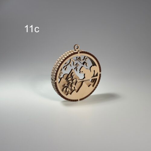 Drewniana Bombka choinkowa 3D (11c)