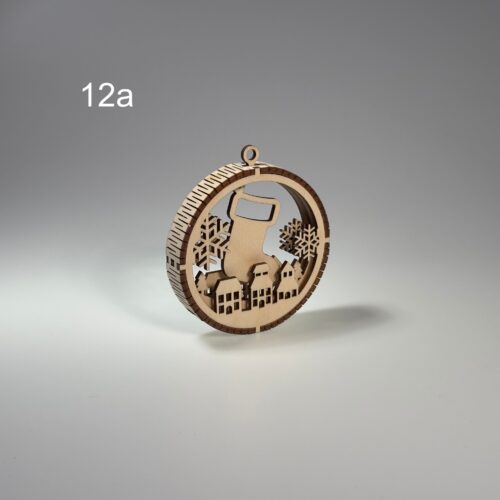 Drewniana Bombka choinkowa 3D (12a)