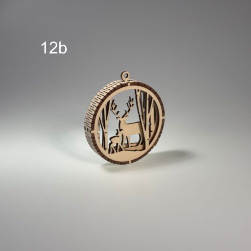 Drewniana Bombka choinkowa 3D (12b)