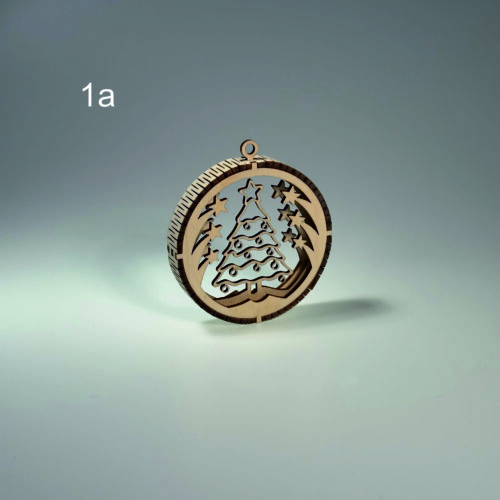 Drewniana Bombka choinkowa 3D (1a)