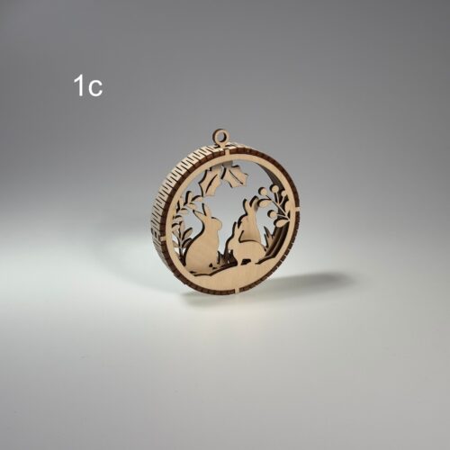 Drewniana Bombka choinkowa 3D (1c)