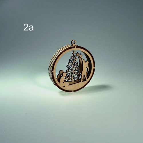 Drewniana Bombka choinkowa 3D (2a)