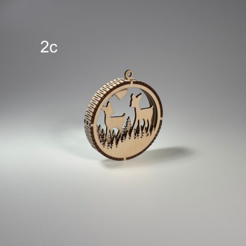 Drewniana Bombka choinkowa 3D (2c)