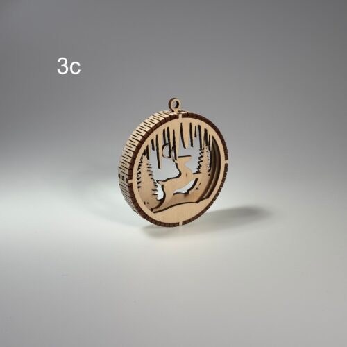 Drewniana Bombka choinkowa 3D (3c)