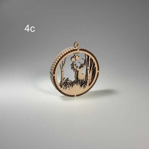 Drewniana Bombka choinkowa 3D (4c)