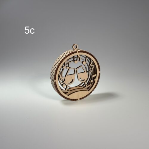 Drewniana Bombka choinkowa 3D (5c)