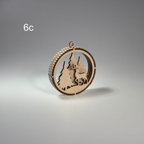 Drewniana Bombka choinkowa 3D (6c)