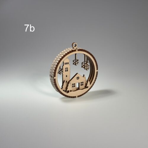 Drewniana Bombka choinkowa 3D (7b)