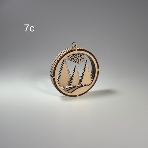 Drewniana Bombka choinkowa 3D (7c)