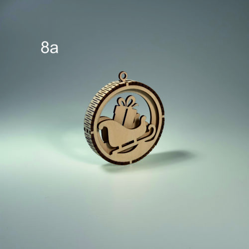 Drewniana Bombka choinkowa 3D (8a)