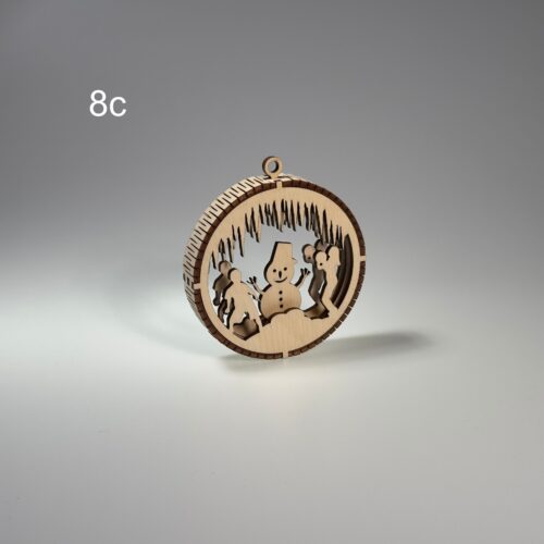 Drewniana Bombka choinkowa 3D (8c)