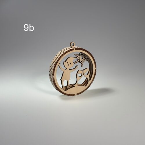 Drewniana Bombka choinkowa 3D (9b)